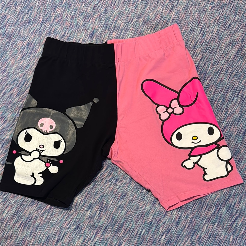 Sanrio Pink and Black My Melody & Kuromi Bike Shorts